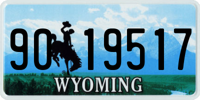 WY license plate 9019517