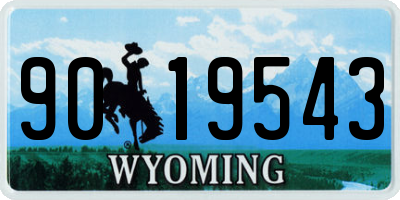 WY license plate 9019543