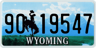 WY license plate 9019547