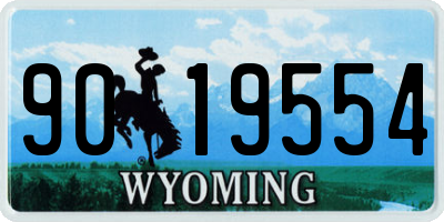WY license plate 9019554