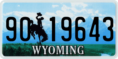 WY license plate 9019643