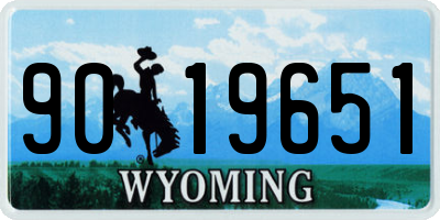 WY license plate 9019651