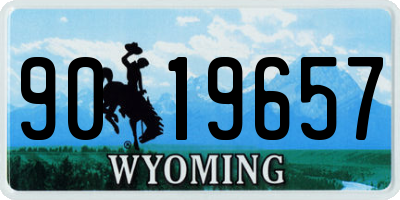 WY license plate 9019657