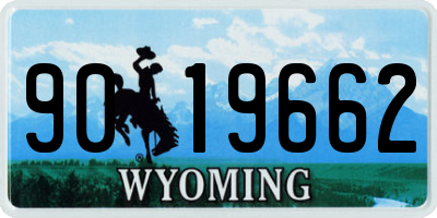 WY license plate 9019662