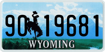 WY license plate 9019681