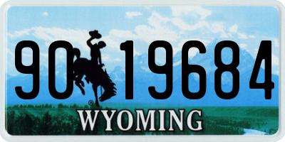 WY license plate 9019684