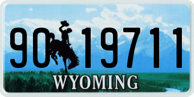 WY license plate 9019711