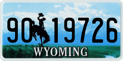 WY license plate 9019726