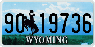 WY license plate 9019736