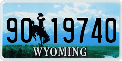 WY license plate 9019740