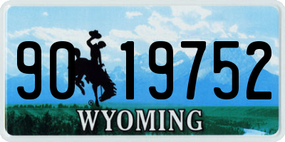 WY license plate 9019752
