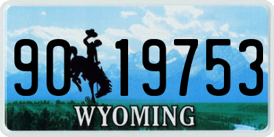 WY license plate 9019753