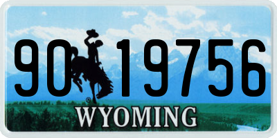 WY license plate 9019756