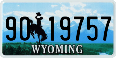 WY license plate 9019757