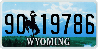 WY license plate 9019786
