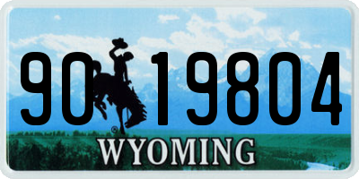 WY license plate 9019804