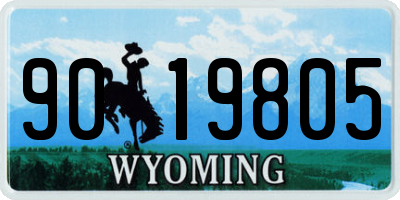 WY license plate 9019805