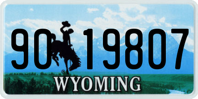 WY license plate 9019807