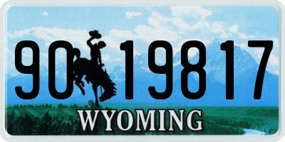 WY license plate 9019817