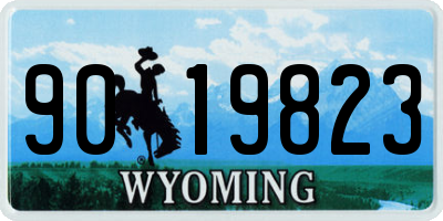 WY license plate 9019823