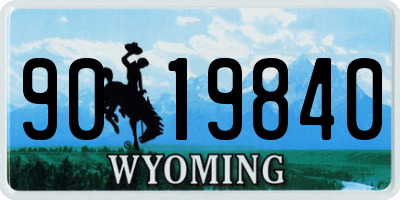 WY license plate 9019840
