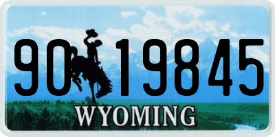 WY license plate 9019845