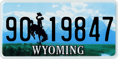 WY license plate 9019847