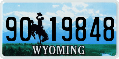 WY license plate 9019848