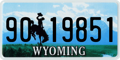 WY license plate 9019851