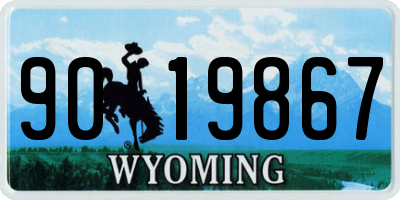 WY license plate 9019867