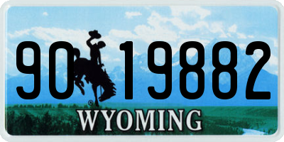 WY license plate 9019882