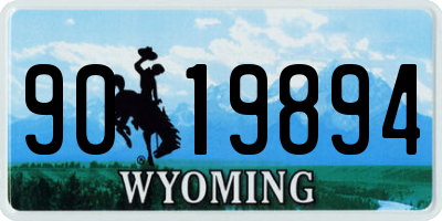WY license plate 9019894