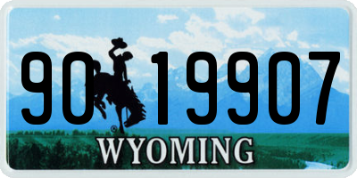 WY license plate 9019907