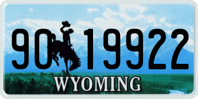 WY license plate 9019922