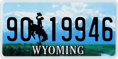 WY license plate 9019946