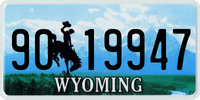 WY license plate 9019947