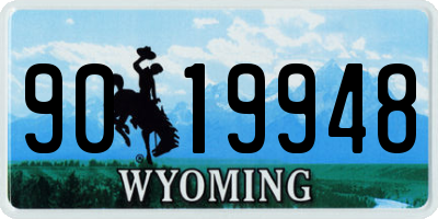 WY license plate 9019948