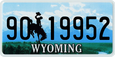 WY license plate 9019952