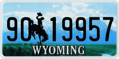 WY license plate 9019957