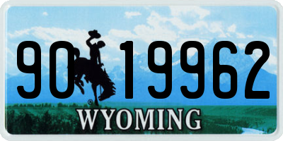 WY license plate 9019962