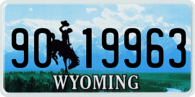 WY license plate 9019963