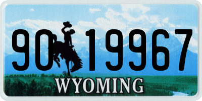 WY license plate 9019967