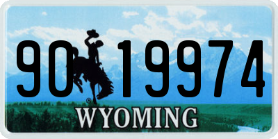 WY license plate 9019974