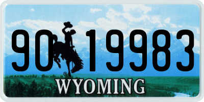 WY license plate 9019983