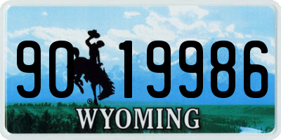 WY license plate 9019986