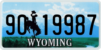 WY license plate 9019987