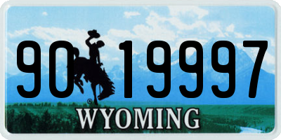 WY license plate 9019997