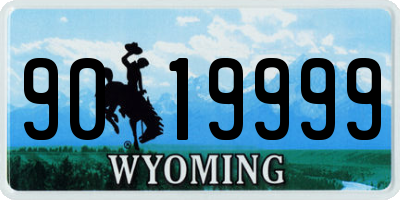 WY license plate 9019999