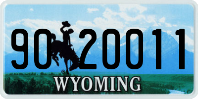 WY license plate 9020011
