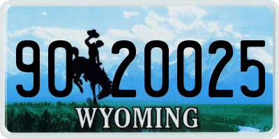 WY license plate 9020025